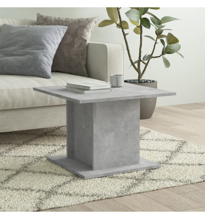 Table basse gris béton 55,5x55,5x40 cm bois d'ingénierie | Mobilier & Déco