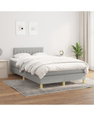 Sommier à lattes de lit avec matelas Gris clair 120x200cm Tissu | Mobilier & Déco