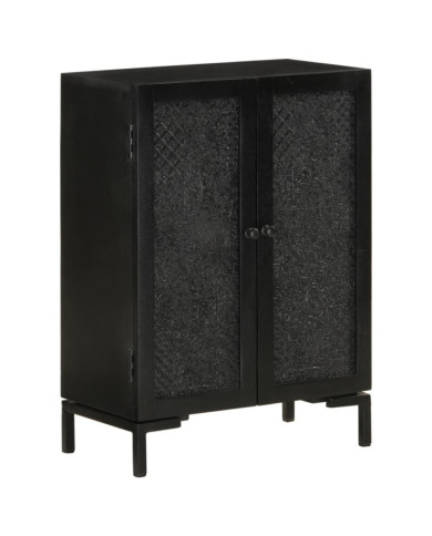 Buffet noir 55x30x77 cm bois massif de manguier et fer | Mobilier & Déco