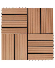 Carreau de terrasse 11 pcs WPC 30 x 30 cm 1 m² Couleur Teck | Mobilier & Déco