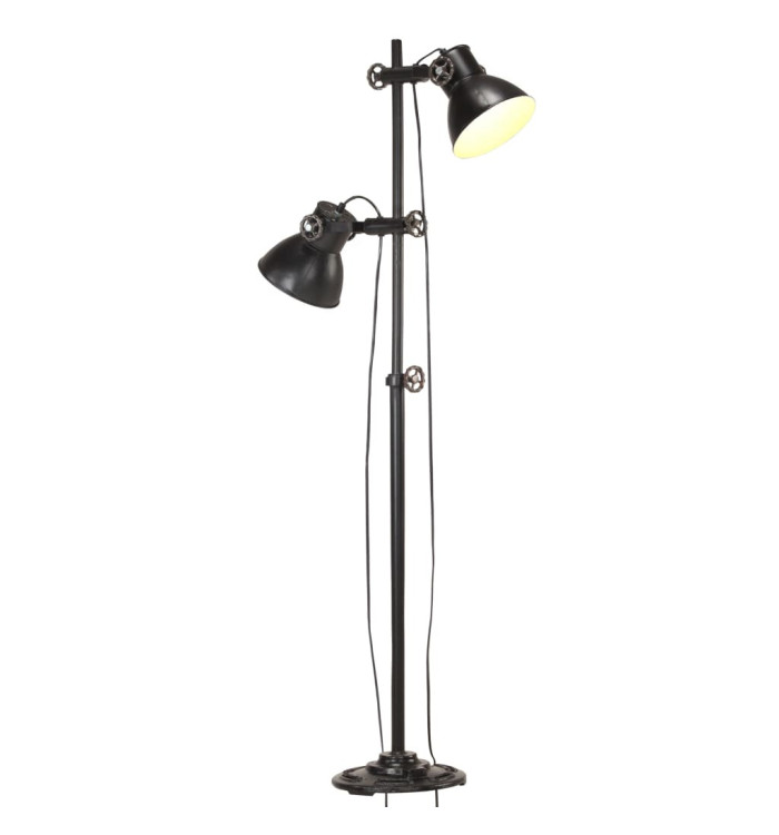 Lampadaire avec 2 abat-jour Noir E27 Fonte | Mobilier & Déco