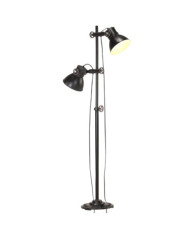 Lampadaire avec 2 abat-jour Noir E27 Fonte | Mobilier & Déco