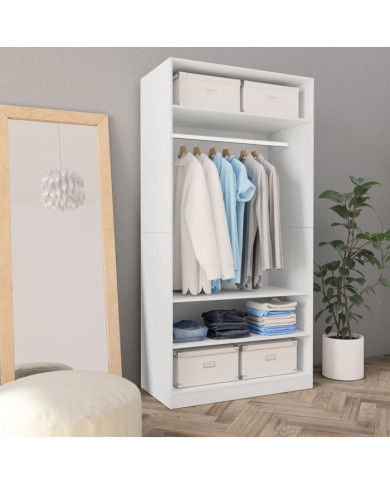 Garde-robe Blanc 100 x 50 x 200 cm Bois d'ingénierie | Mobilier & Déco