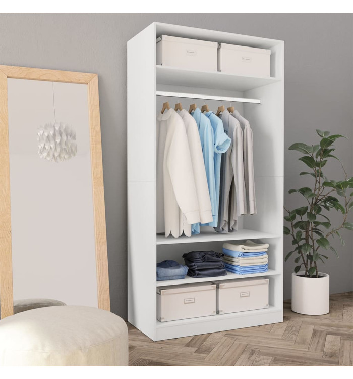 Garde-robe Blanc 100 x 50 x 200 cm Bois d'ingénierie | Mobilier & Déco