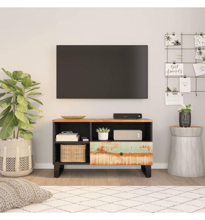 Meuble TV 80x33x46 cm bois de récupération et d'ingénierie | Mobilier & Déco