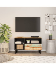 Meuble TV 80x33x46 cm bois de récupération et d'ingénierie | Mobilier & Déco