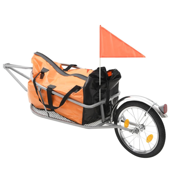 Remorque à bagages pour vélo avec sac Orange et noir | Mobilier & Déco
