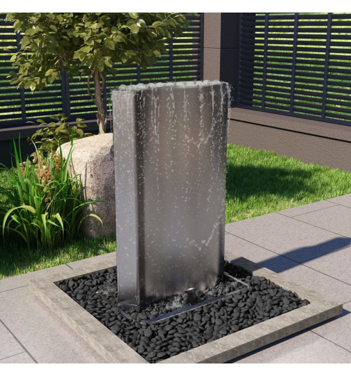 Fontaine de jardin Argenté 60,2x37x122,1 cm Acier inoxydable | Mobilier & Déco