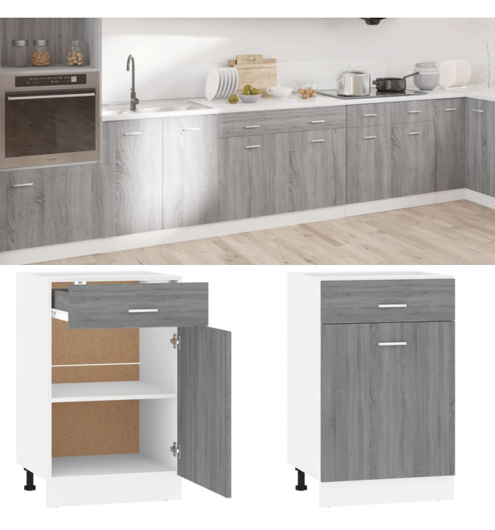 Armoire de plancher à tiroir "Lyon" Sonoma gris 50x46x81,5 cm | Mobilier & Déco