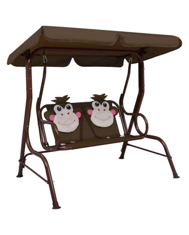 Balancelle pour enfants Marron 115x75x110 cm Tissu | Mobilier & Déco