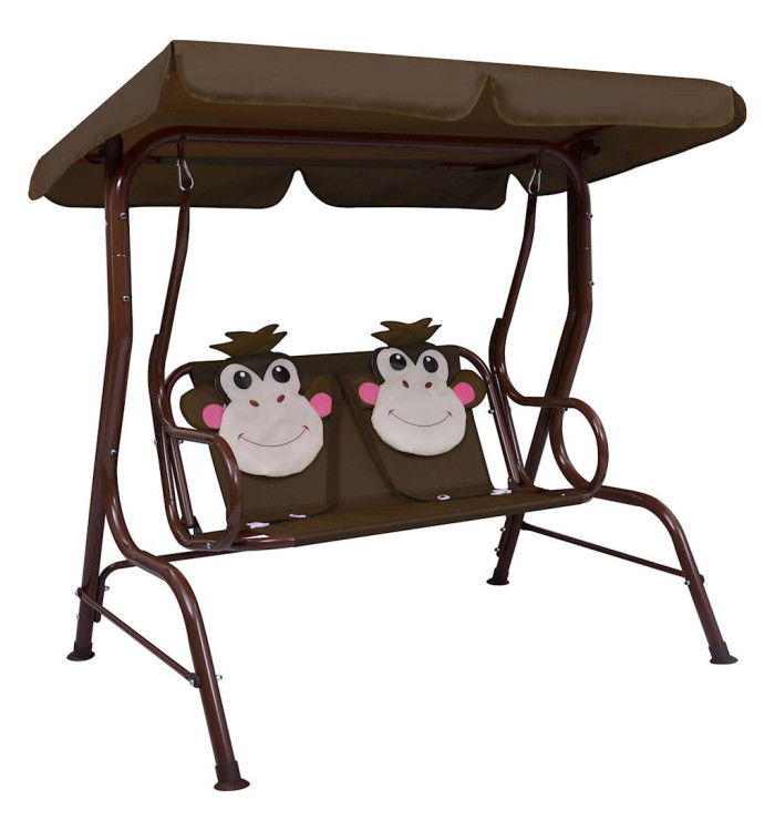 Balancelle pour enfants Marron 115x75x110 cm Tissu | Mobilier & Déco