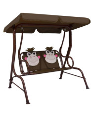 Balancelle pour enfants Marron 115x75x110 cm Tissu | Mobilier & Déco