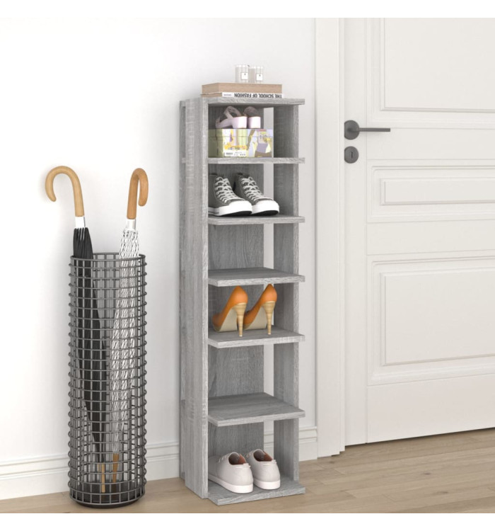 Étagère à chaussures Sonoma gris 27,5x27x102 cm Bois ingénierie | Mobilier & Déco