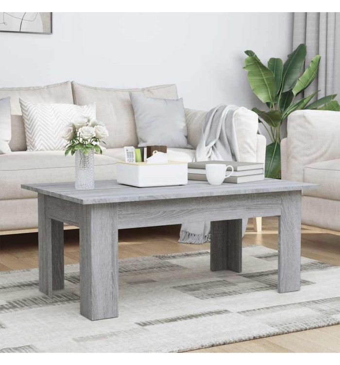 Table basse Sonoma gris 100x60x42 cm Bois d'ingénierie | Mobilier & Déco