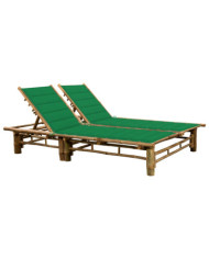 Chaise longue pour 2 personnes avec coussins Bambou | Mobilier & Déco