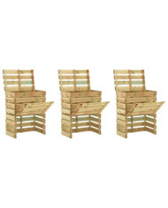 Composteur de jardin à lattes 3 pcs 80x50x100 cm Pin imprégné | Mobilier & Déco