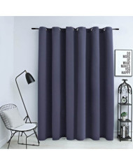 Rideau occultant et anneaux en métal Anthracite 290x245 cm | Mobilier & Déco