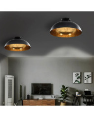 Plafonniers 2 pcs Noir et doré Semi-sphérique E27 | Mobilier & Déco