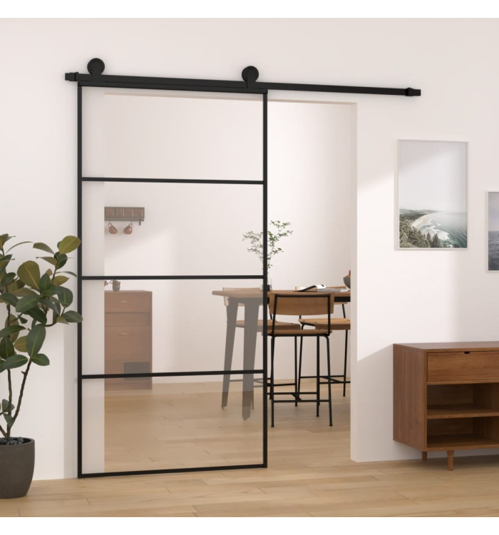 Porte coulissante et kit de quincaillerie 102,5x205cm Verre ESG | Mobilier & Déco