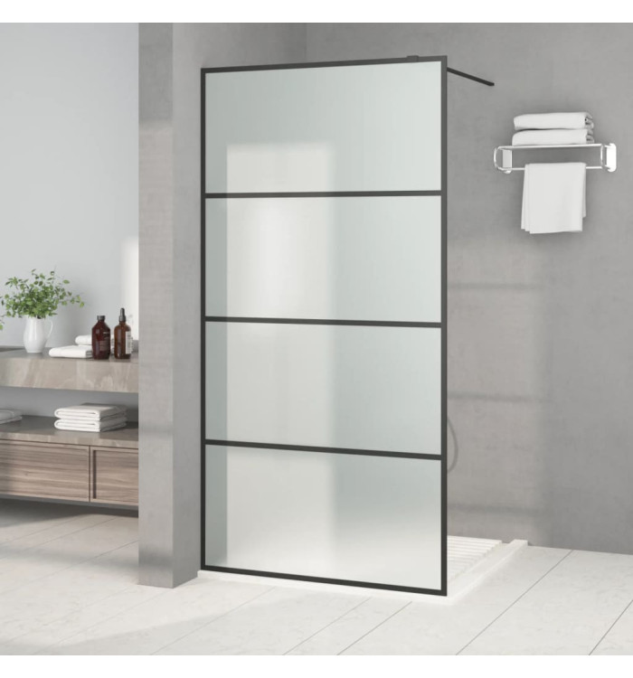 Paroi de douche Noir 100x195 cm Verre ESG dépoli | Mobilier & Déco
