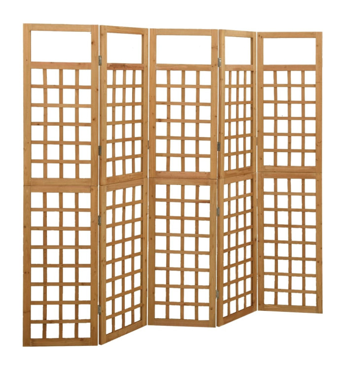 Cloison de séparation à 5 panneaux/treillis bois sapin massif | Mobilier & Déco