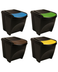 Poubelles empilables 4 pcs Anthracite 100 L | Mobilier & Déco