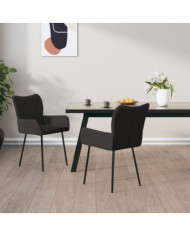 Chaises à manger lot de 2 noir tissu | Mobilier & Déco