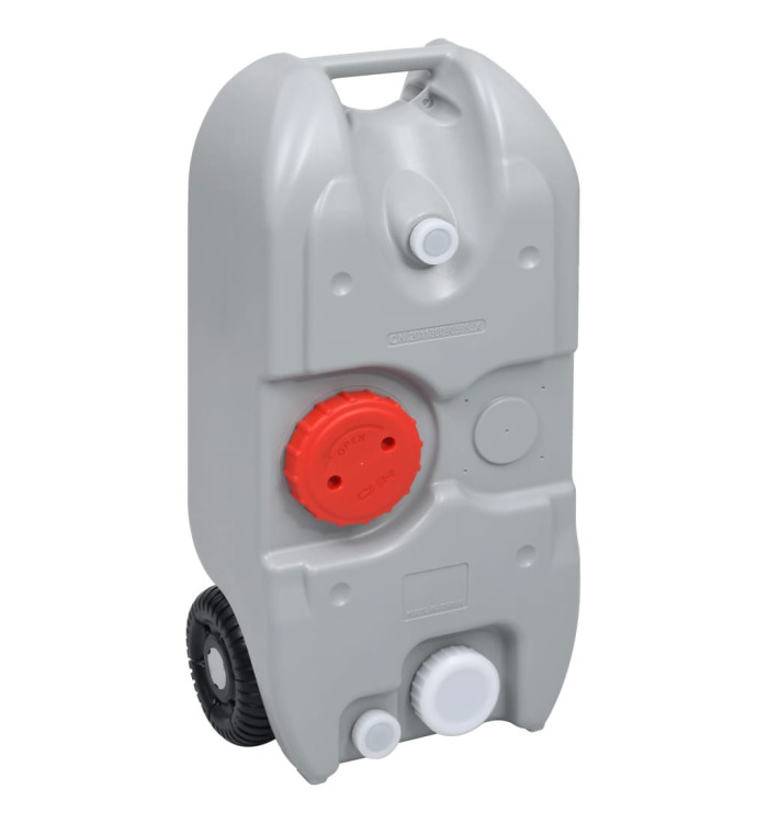 Réservoir d'eau sur roues pour camping 40 L Gris | Mobilier & Déco