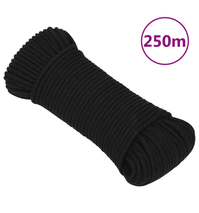 Corde de travail Noir 3 mm 250 m Polyester | Mobilier & Déco