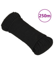 Corde de travail Noir 3 mm 250 m Polyester | Mobilier & Déco