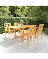 Ensemble à manger de jardin 5 pcs Bois de teck massif | Mobilier & Déco