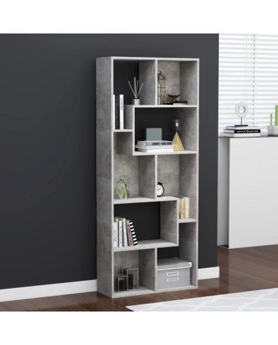 Bibliothèque Gris béton 67x24x161 cm Bois d'ingénierie | Mobilier & Déco