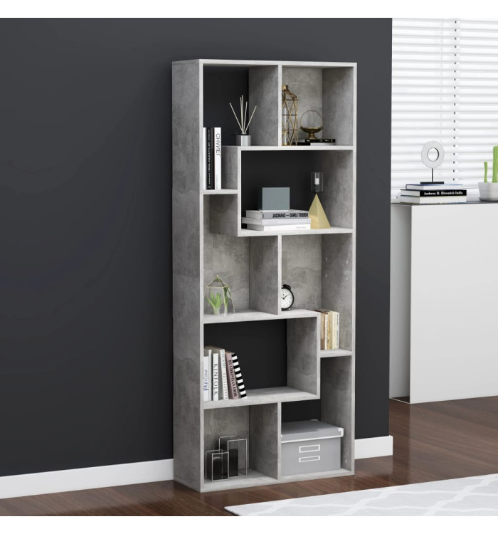 Bibliothèque Gris béton 67x24x161 cm Bois d'ingénierie | Mobilier & Déco