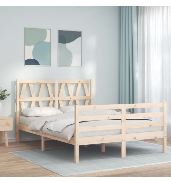 Cadre de lit sans matelas 140x200 cm bois massif | Mobilier & Déco