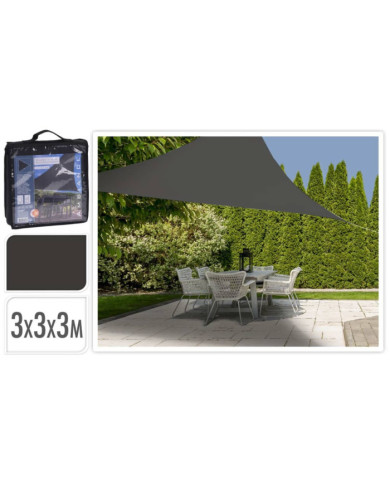 ProGarden Toile d'ombrage 3x3x3 m Gris foncé Triangle | Mobilier & Déco