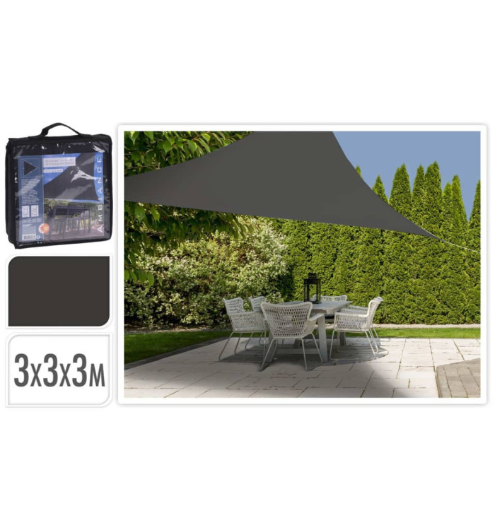 ProGarden Toile d'ombrage 3x3x3 m Gris foncé Triangle | Mobilier & Déco