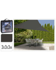 ProGarden Toile d'ombrage 3x3x3 m Gris foncé Triangle | Mobilier & Déco