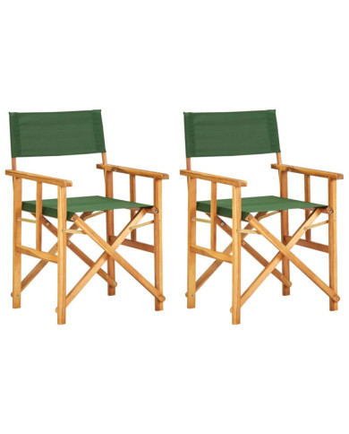 Chaises de metteur en scène lot de 2 bois massif d'acacia vert | Mobilier & Déco