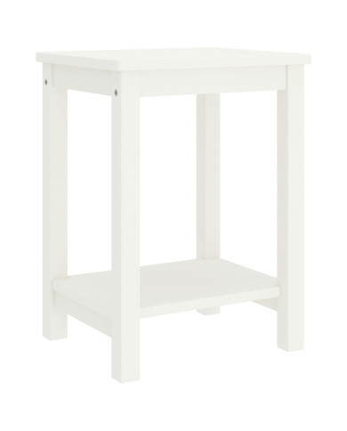 Table de chevet blanc 35x30x47 cm bois de pin massif | Mobilier & Déco