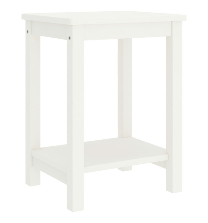 Table de chevet blanc 35x30x47 cm bois de pin massif | Mobilier & Déco