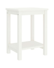 Table de chevet blanc 35x30x47 cm bois de pin massif | Mobilier & Déco