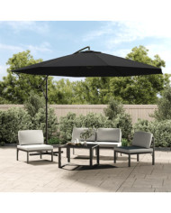 Parasol de jardin en porte-à-faux avec mât en aluminium noir | Mobilier & Déco