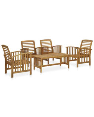 Salon de jardin 5 pcs Bois d'acacia massif | Mobilier & Déco