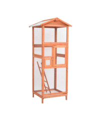 Cage à oiseaux 68x62x166 cm bois de sapin massif | Mobilier & Déco