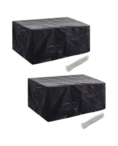 Housses de salon de jardin 2 pcs Rotin 10 œillets 240 x 140 cm | Mobilier & Déco