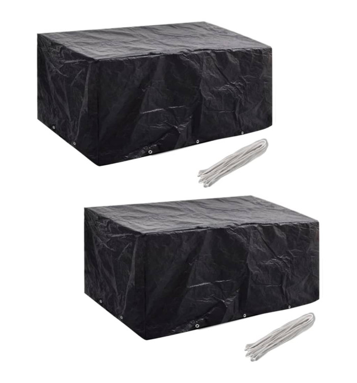 Housses de salon de jardin 2 pcs Rotin 10 œillets 240 x 140 cm | Mobilier & Déco
