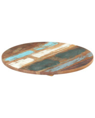 Dessus de table rond 50 cm 25-27 mm Bois de récupération solide | Mobilier & Déco