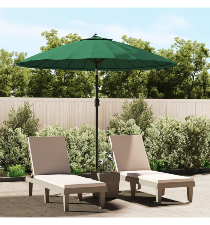 Parasol d'extérieur avec mât en aluminium 270 cm Vert | Mobilier & Déco