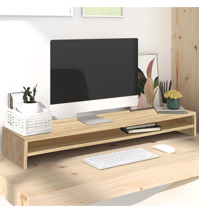 Support de moniteur Chêne Sonoma 100 x 24 x 13 cm Aggloméré | Mobilier & Déco