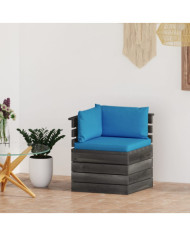 Canapé d'angle palette de jardin avec coussins Bois de pin | Mobilier & Déco